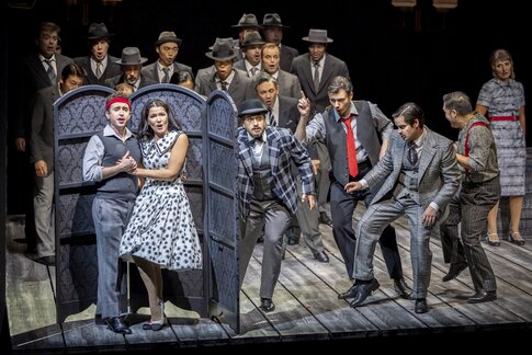 Alexander Fedorov (Fenton), Anastasia Lerman (Nannetta), Jakob Nistler (Dr. Cajus), Oliver Sailer (Pistola), Jacob Phillips (Ford), Jason Lee (Bardolfo), Camilla Lehmeier (Meg Page), Chor