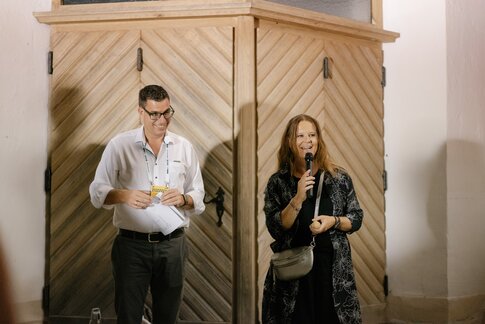 Veranstaltung "EuregioDramaLab on Tour" beim European Forum Alpbach, Matthias Fink (Euregio), Irene Girkinger
