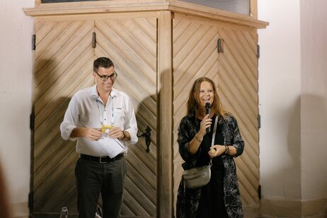 Veranstaltung "EuregioDramaLab on Tour" beim European Forum Alpbach, Matthias Fink (Euregio), Irene Girkinger