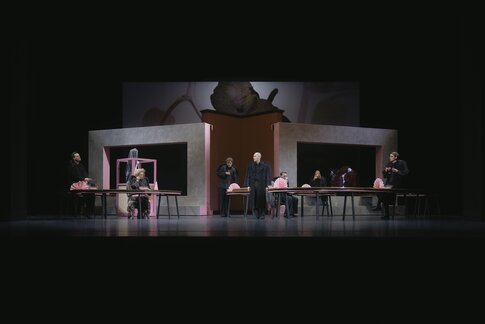 Patrick Ljuboja (Lukas), Sara Nunius (Hedwig, genannt Frau Prof. Schuster), Tommy Fischnaller-Wachtler (Herr Landauer), Christoph Kail (Prof. Robert Schuster), Philipp Rudig (Prof. Liebig), Ulrike Lasta (Olga), & Julia Posch (Anna)
