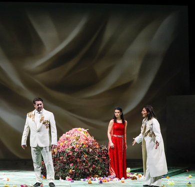 Susanne Langbein (Elettra), Dovlet Nurgeldiyev (Idomeneo), Anastasia Lerman (Ilia) & Camilla Lehmeier (Idamante)