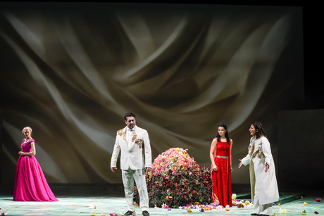 Susanne Langbein (Elettra), Dovlet Nurgeldiyev (Idomeneo), Anastasia Lerman (Ilia) & Camilla Lehmeier (Idamante) | © Barbara Palffy