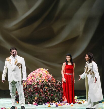 Susanne Langbein (Elettra), Dovlet Nurgeldiyev (Idomeneo), Anastasia Lerman (Ilia) & Camilla Lehmeier (Idamante)