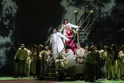 Dovlet Nurgeldiyev (Idomeneo), Susanne Langbein (Elettra), Camilla Lehmeier (Idamante) & Chor