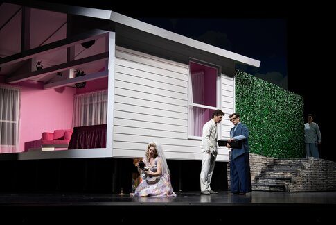 Christiana Oliveira (Cio-Cio-San), Adam Sánchez (B. F. Pinkerton), Jakob Nistler (Goro) & Bernarda Klinar (Suzuki)